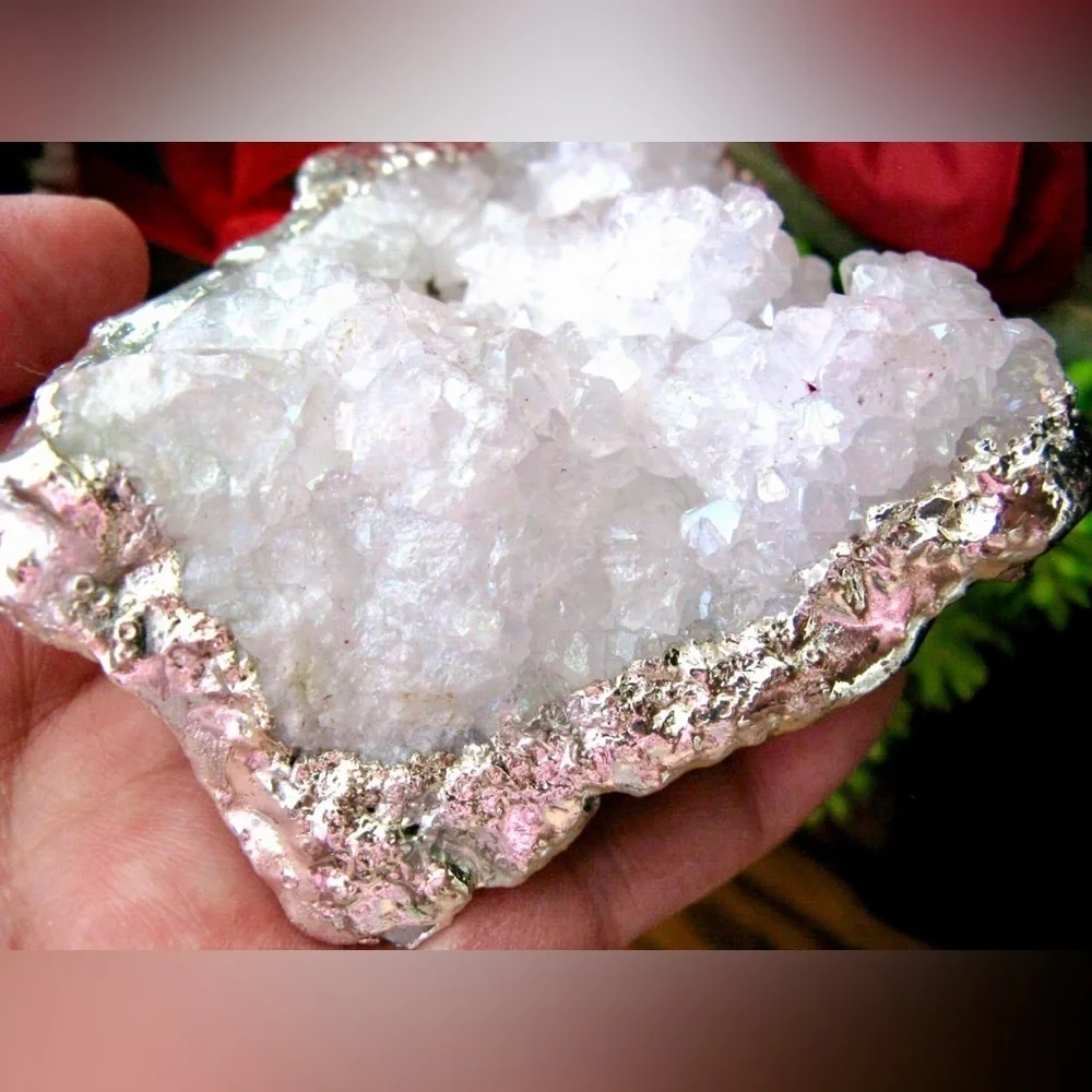 New XXL Angel Aura Natural Quartz Crystal Druzy Geode Christmas Ornament